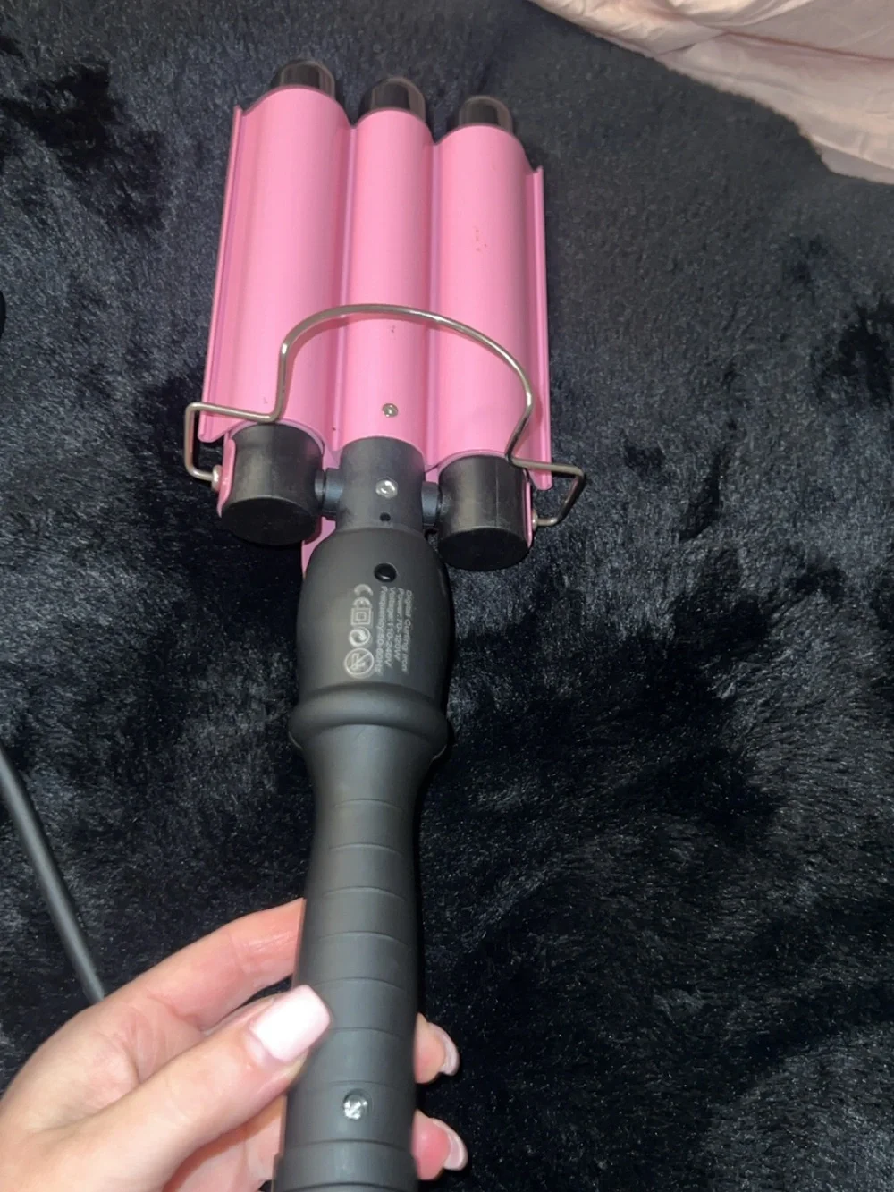 Pink Triple-Barrel Waver Hair Styling Iron
